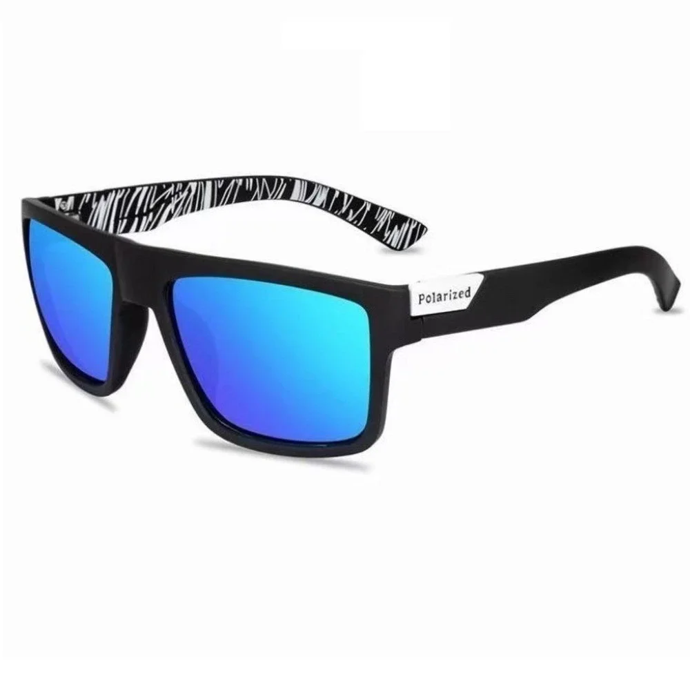 Men's Polarized Sunglasses Square Blue Lens‎ Frame Driving Fishing Sun Glasses
